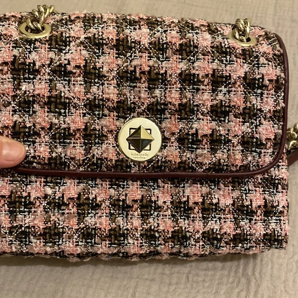 Kate Spade beautiful tweed shoulder / crossbody bag. Like new.